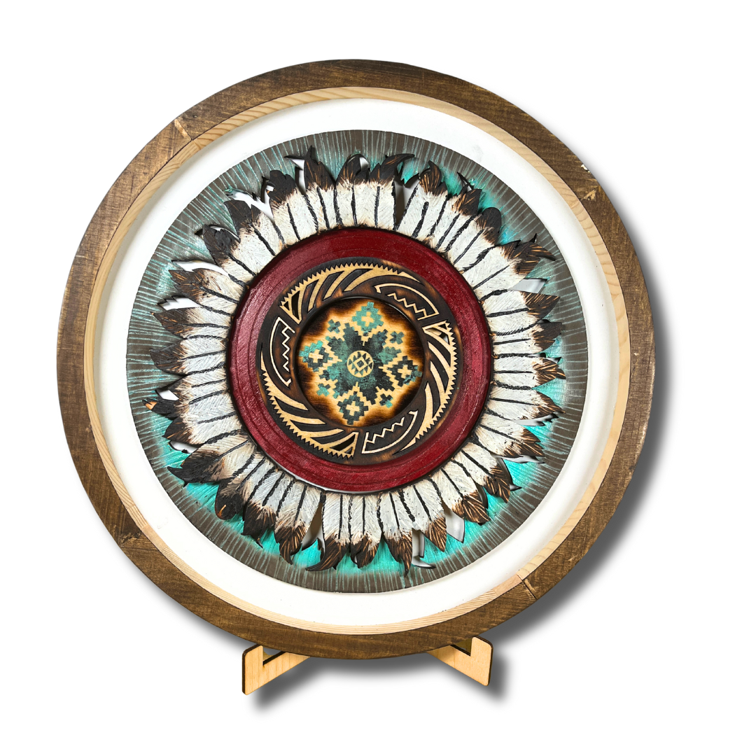 Rustic Feather Wheel