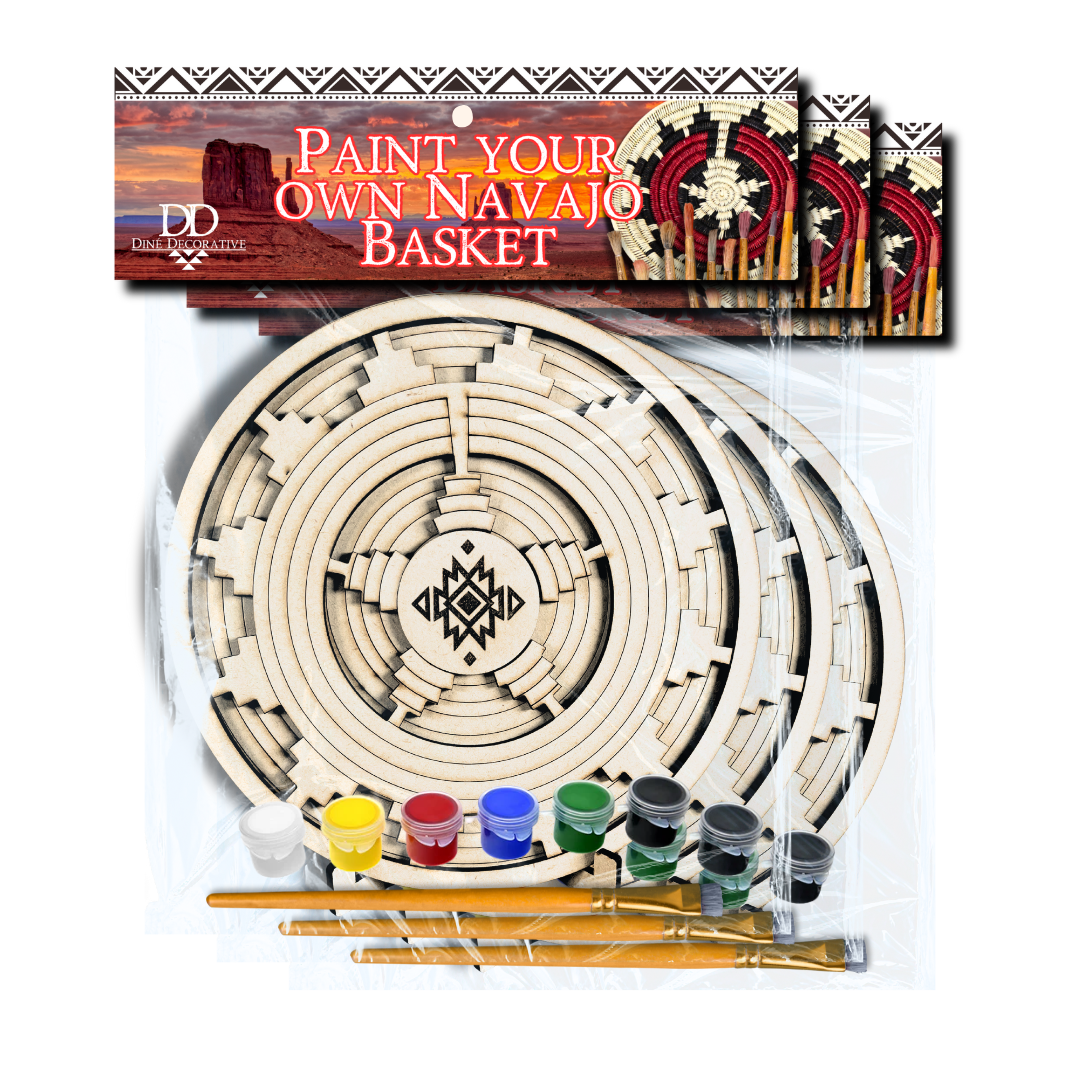 3 pack DIY Paint-Your-Own Wooden Navajo Basket