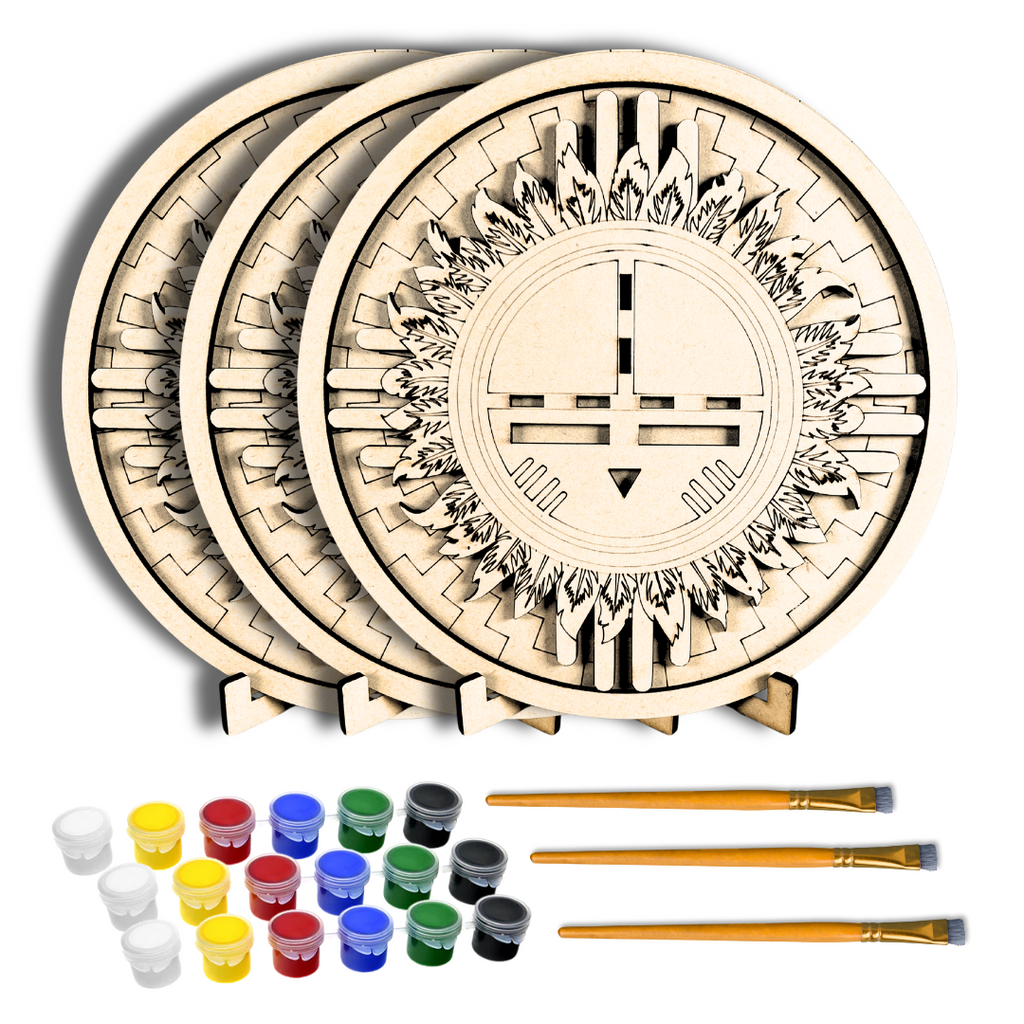 3 Pack DIY Paint-Your-Own Wooden Kachina