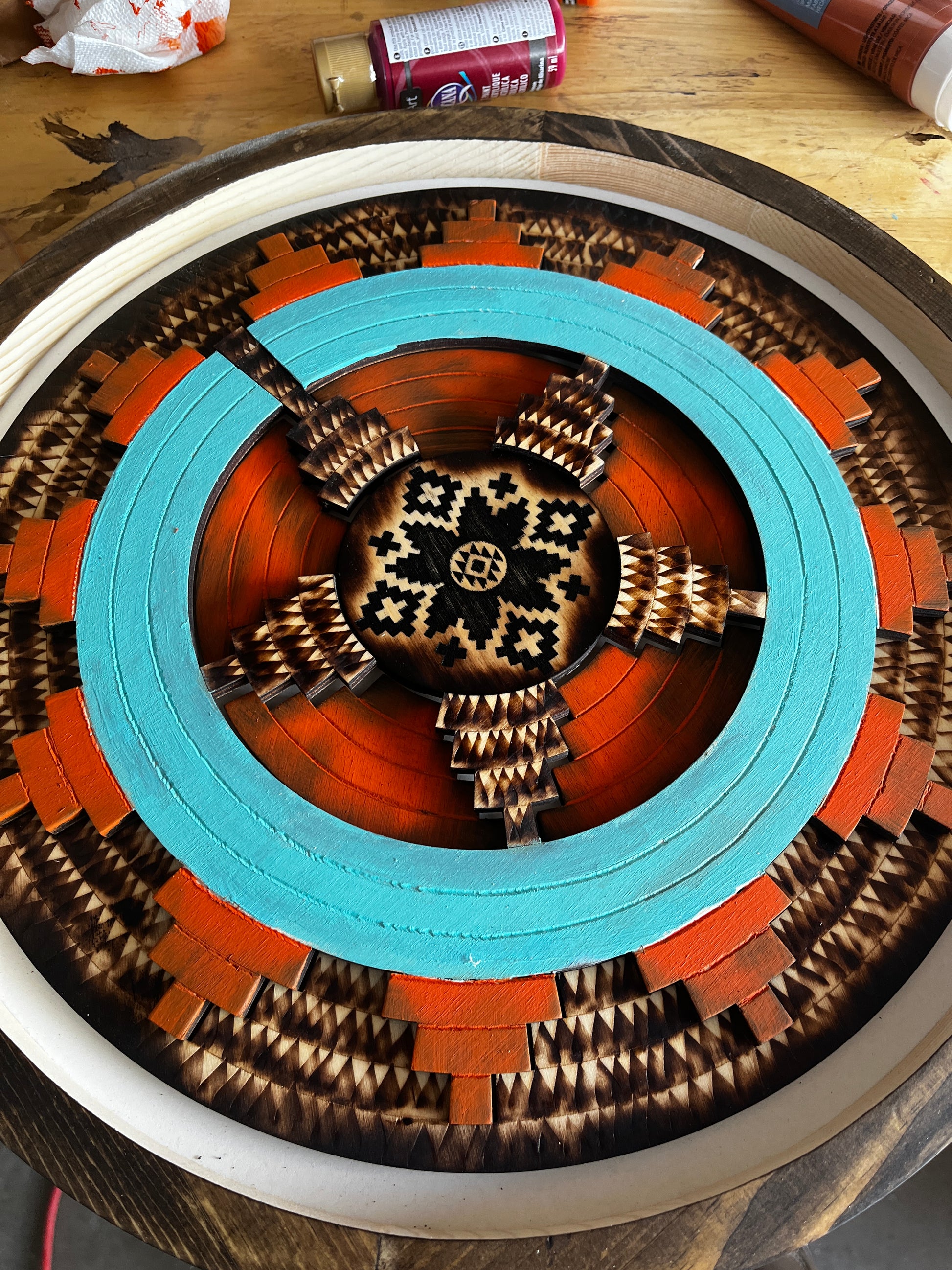 Retro Navajo Ceremonial Basket wall decor