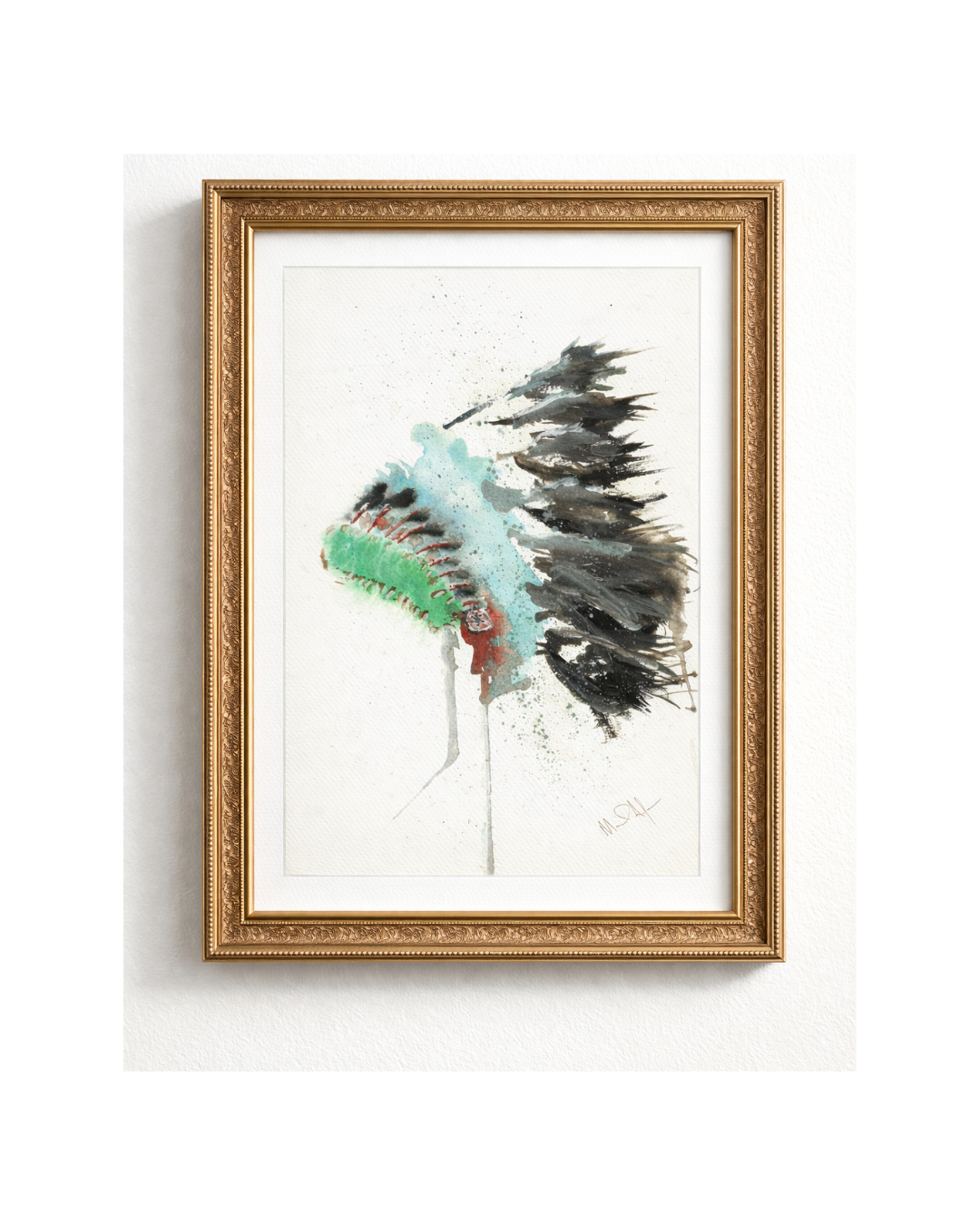 Watercolor Headdress Art Print